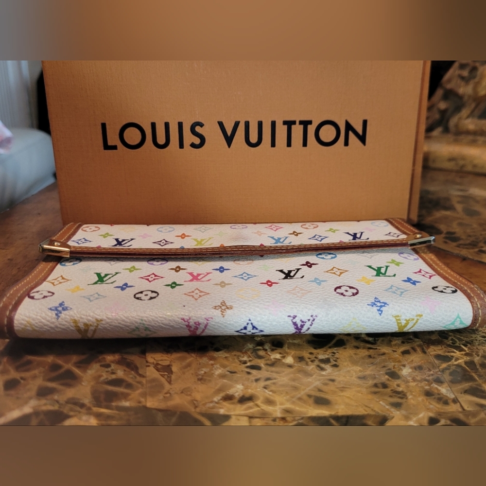 Louis Vuitton Murakami white multicolored international leather wallet - Picture 3 of 7